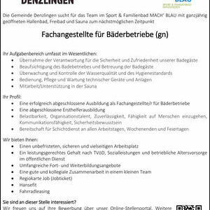 Stellenanzeige - Fachangestellte f�r B�derbetriebe (gn)